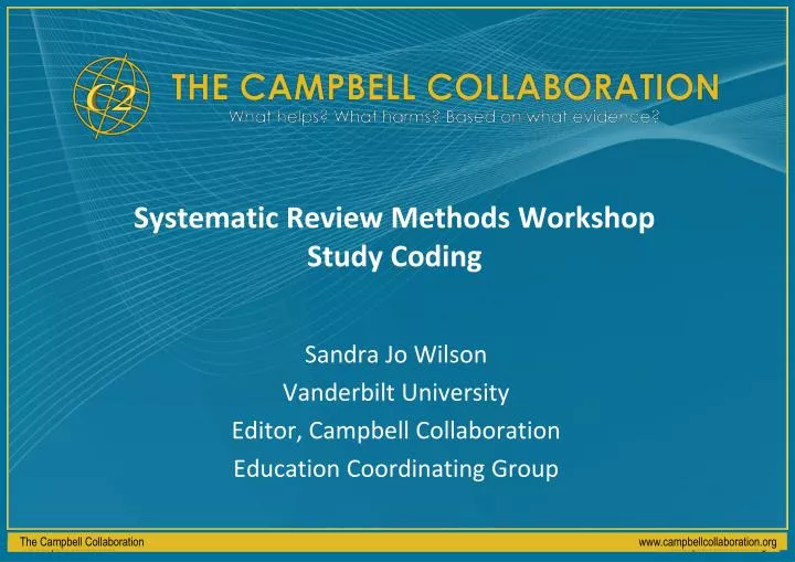 systematic review methods workshop study coding