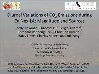 Diurnal Variations of CO 2 Emissions during CalNex -LA: Magnitude and Sources