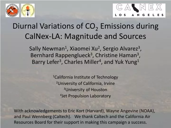 diurnal variations of co 2 emissions during calnex la magnitude and sources