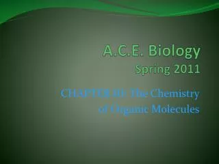 A.C.E. Biology Spring 2011