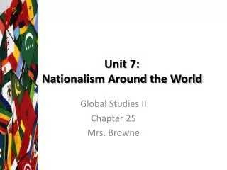 Unit 7: Nationalism Around the World