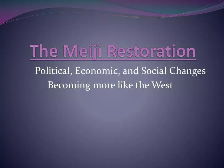 the meiji restoration