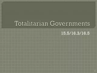 Totalitarian Governments