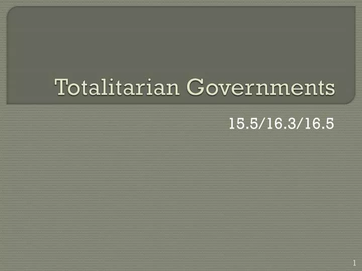 totalitarian governments