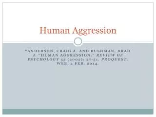 Human Aggression