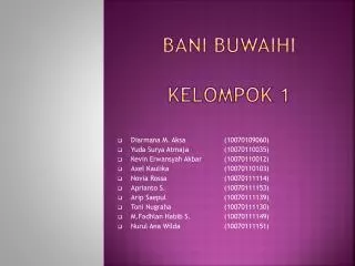 bani buwaihi kelompok 1