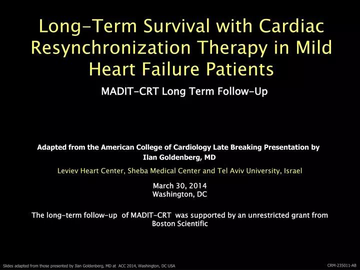 long term survival with cardiac resynchronization therapy in mild heart failure patients