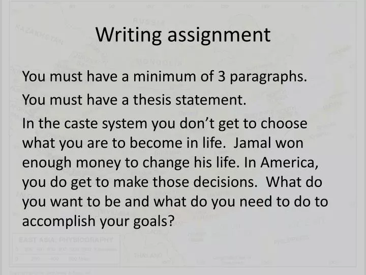 writing assignment