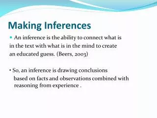 Making Inferences