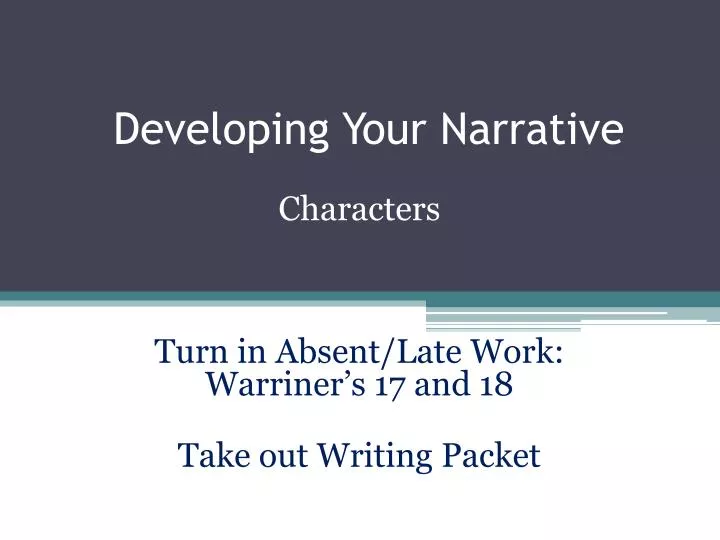 developing your narrative