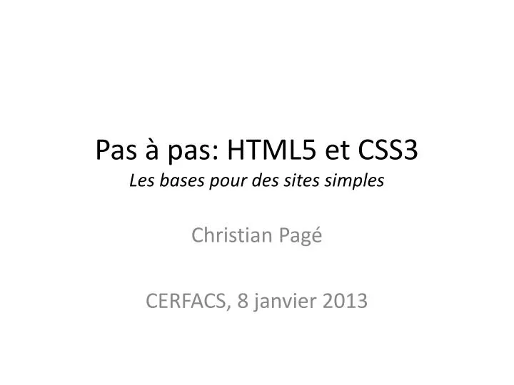 pas pas html5 et css3 les bases pour des sites simples
