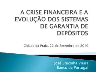 a crise financeira e a evolu o dos sistemas de garantia de dep sitos