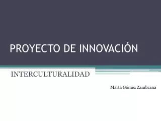 proyecto de innovaci n