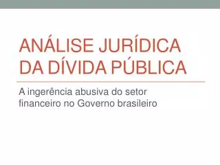 an lise jur dica da d vida p blica