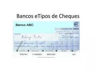 bancos etipos de cheques