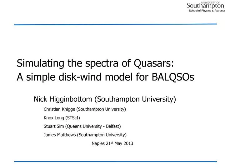 simulating the spectra of quasars a simple disk wind model for balqsos