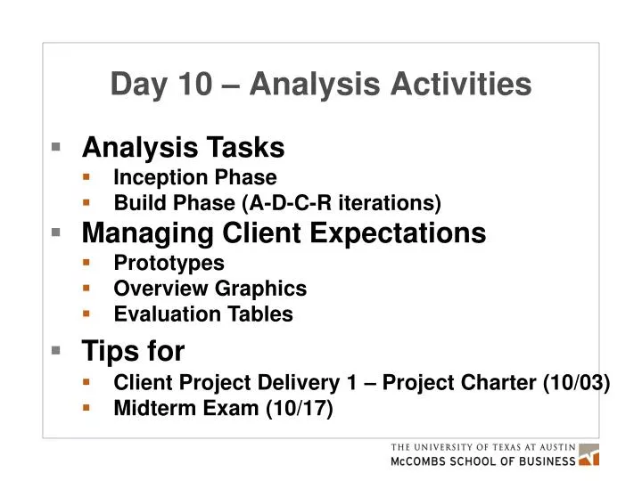 day 10 analysis activities