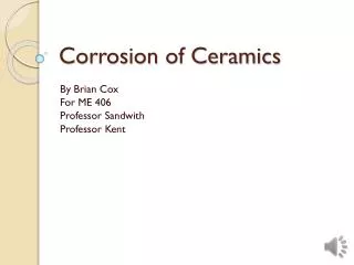 Corrosion of Ceramics
