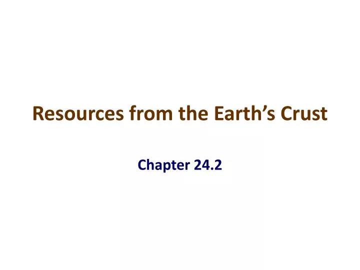 resources from the earth s crust
