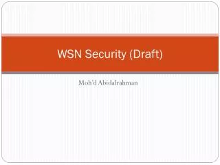 WSN Security (Draft)
