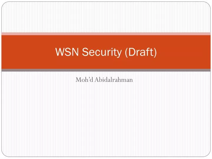 wsn security draft