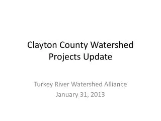 Clayton County Watershed Projects Update
