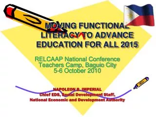 MOVING FUNCTIONAL LITERACY TO ADVANCE EDUCATION FOR ALL 2015