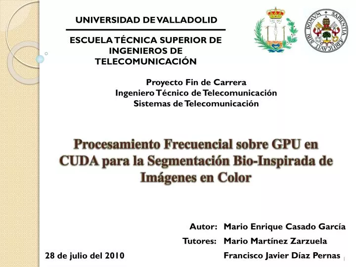 procesamiento frecuencial sobre gpu en cuda para la segmentaci n bio inspirada de im genes en color