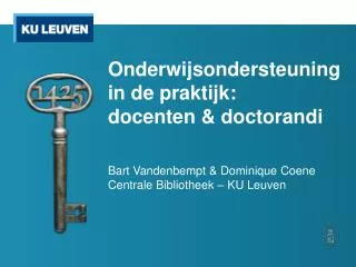 onderwijsondersteuning in de praktijk docenten doctorandi