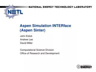 Aspen Simulation INTERface (Aspen Sinter)