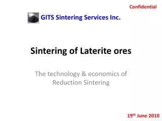 Sintering of Laterite ores