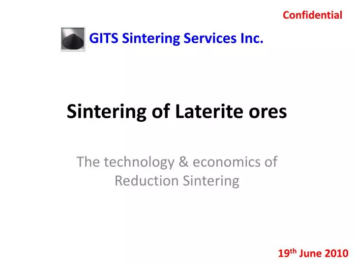 sintering of laterite ores