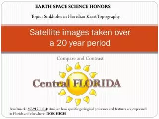 Satellite images taken over a 20 year period
