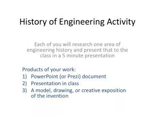 history of engineering activity