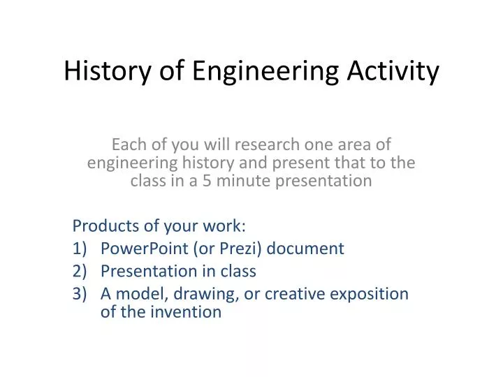 history of engineering activity