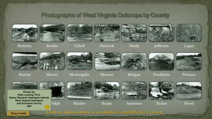 photographs of west virginia outcrops by county