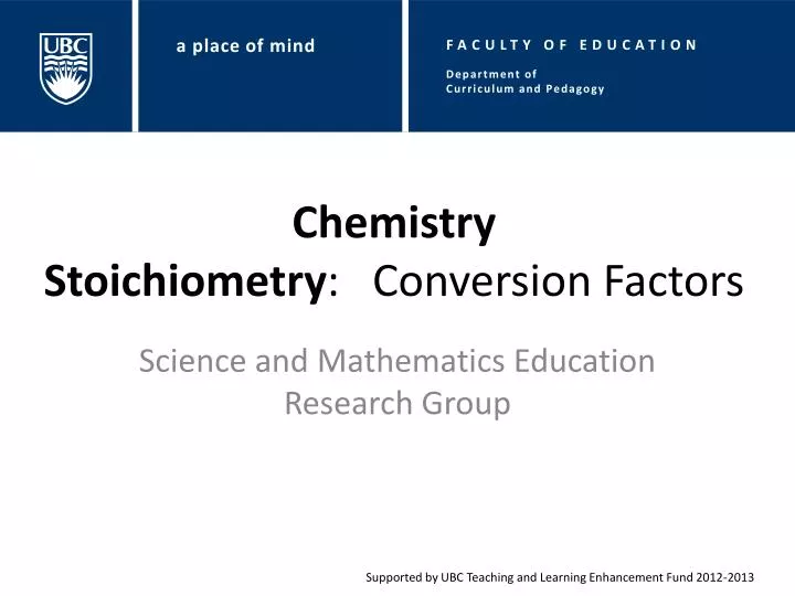 chemistry stoichiometry conversion factors