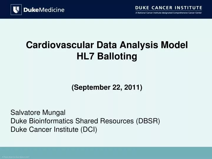 cardiovascular data analysis model hl7 balloting september 22 2011