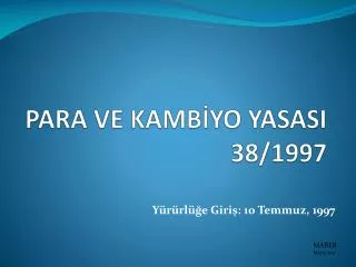 para ve kamb yo yasasi 38 1997