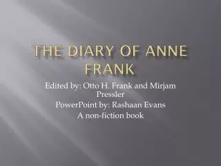 The Diary Of Anne Frank