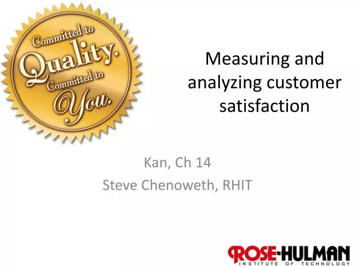 measuring and analyzing customer satisfaction