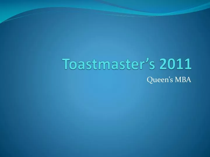 toastmaster s 2011