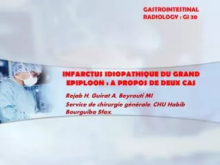 infarctus idiopathique du grand epiploon a propos de deux cas