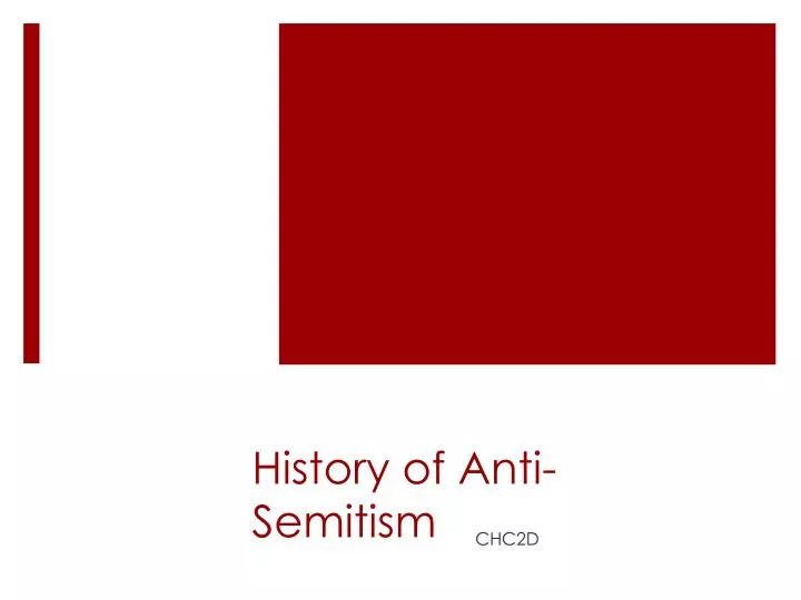 history of anti semitism