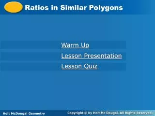 Ratios in Similar Polygons