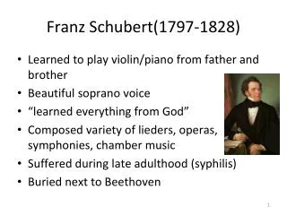 Franz Schubert(1797-1828)