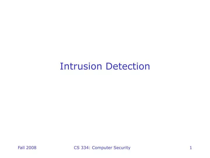 intrusion detection