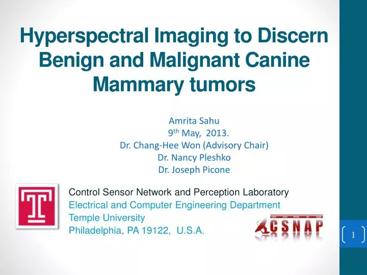 hyperspectral imaging to discern benign and malignant canine mammary tumors