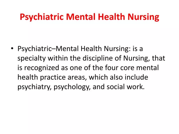 psychiatric mental health nursing