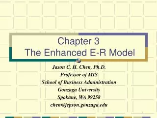 Chapter 3 The Enhanced E-R Model